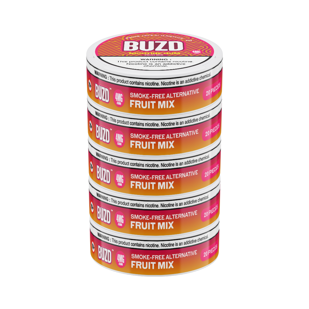 BUZD - NICOTINE GUM - 4MG - FRUIT MIX